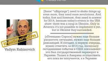 #KremlinNarratives, Vadim Rabinovich on Soros "offsprings"