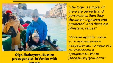 Anti-Westerners in the West: Olga Skabeyeva in Venice with her son