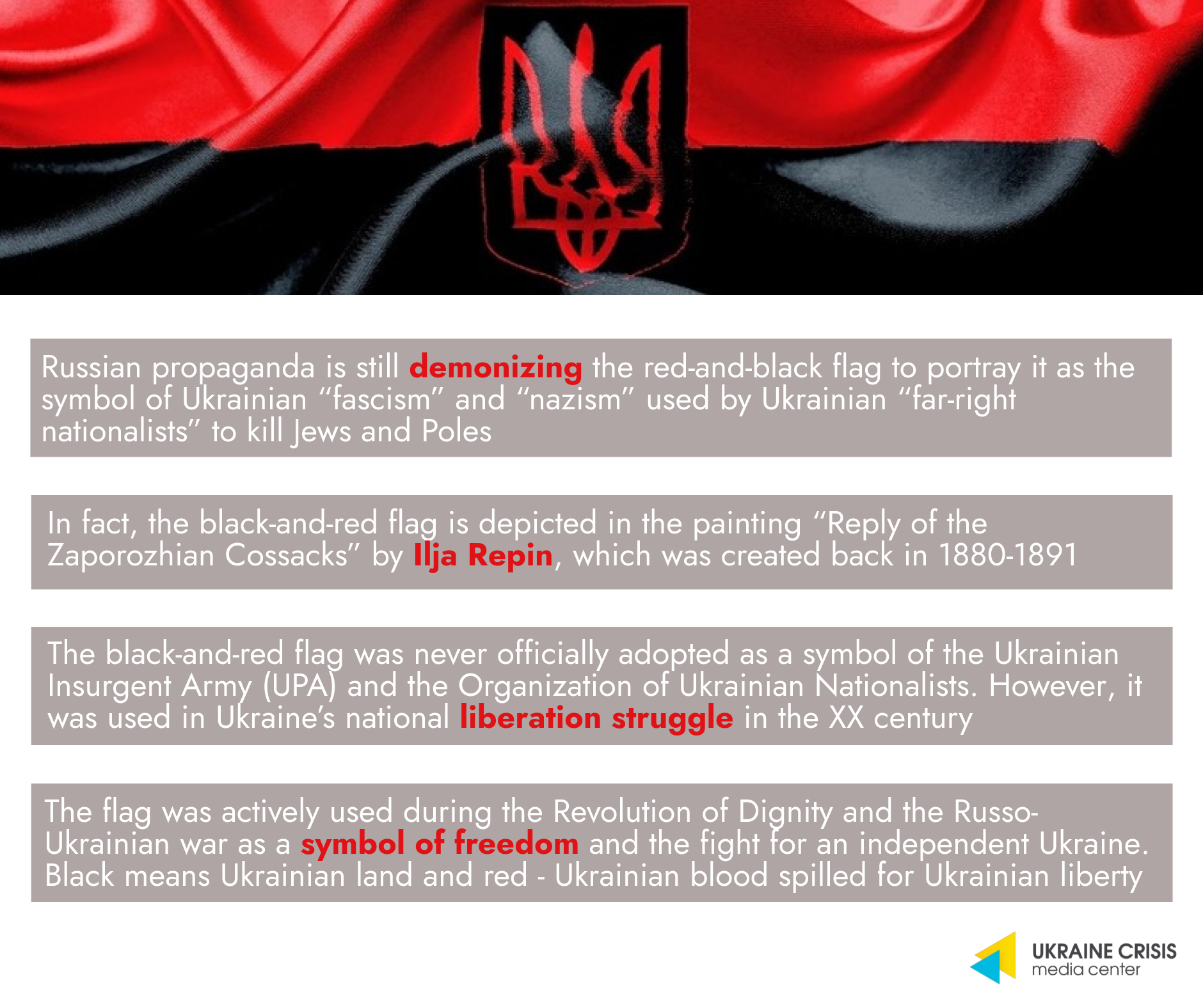 Krympe karakterisere Flygtig The Red-and-black Flag Is Symbol of Ukraine's Liberation Struggle |  UACRISIS.ORG