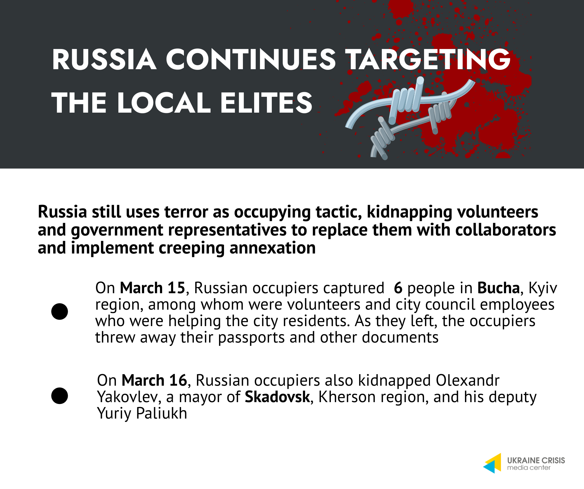 Russia continues targeting the local elites