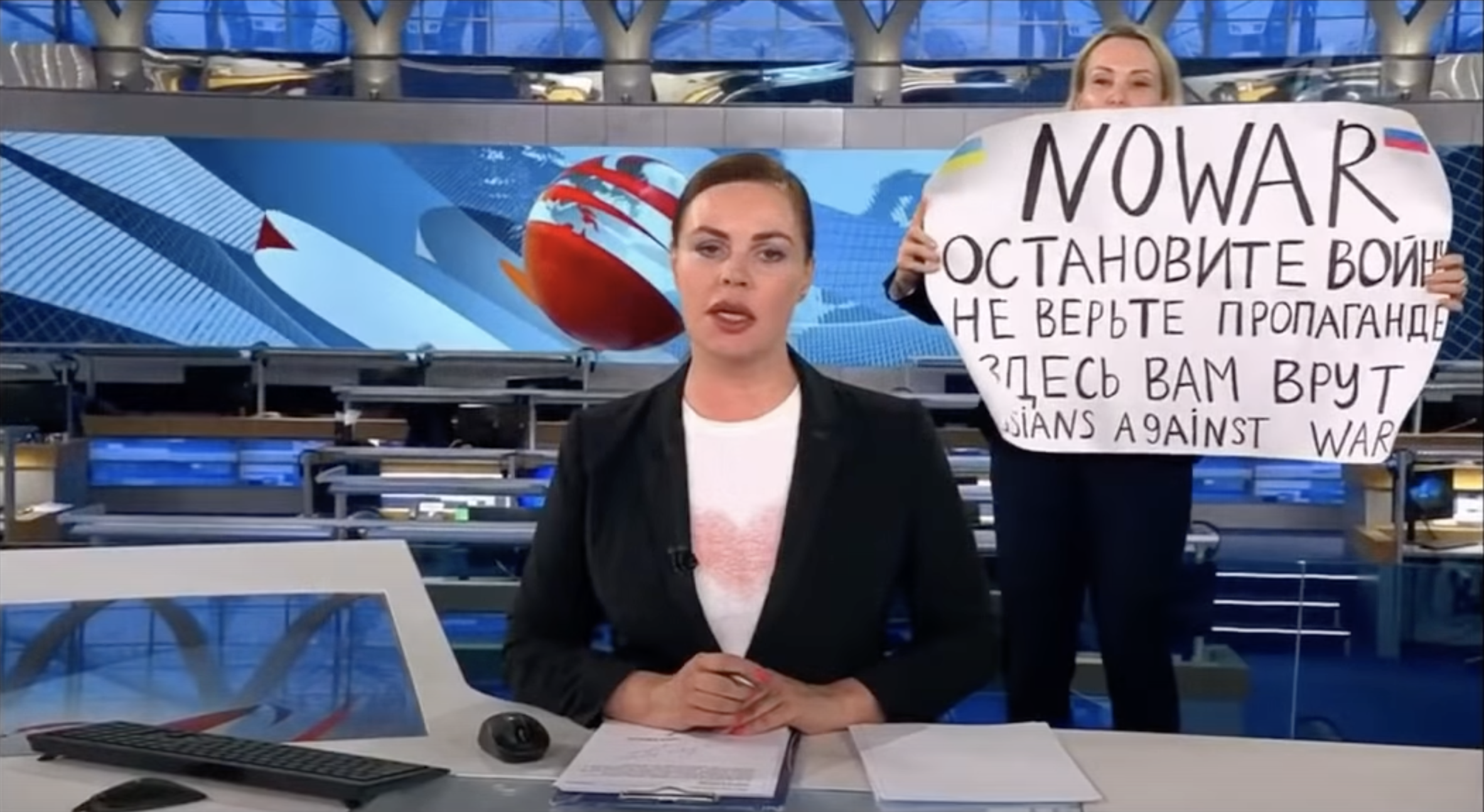 Screenshot from the TV show Time on Russia’s Channel One